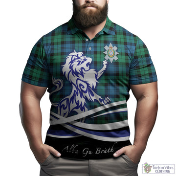 Black Watch Ancient Tartan Polo Shirt with Alba Gu Brath Regal Lion Emblem