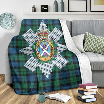 Black Watch Ancient Tartan Blanket with Family Crest