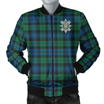 Black Watch Ancient Tartan Bomber Jacket with Family Crest