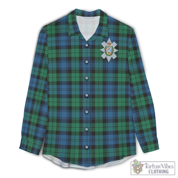 Black Watch Ancient Tartan Womens Casual Shirt with Family Crest