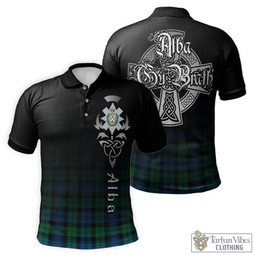 Black Watch Ancient Tartan Polo Shirt Featuring Alba Gu Brath Family Crest Celtic Inspired