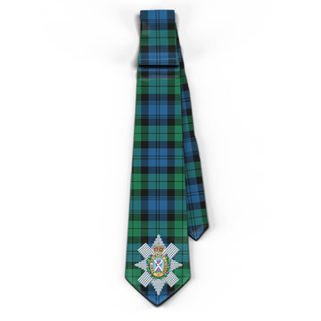 Black Watch Ancient Tartan Classic Necktie with Family Crest