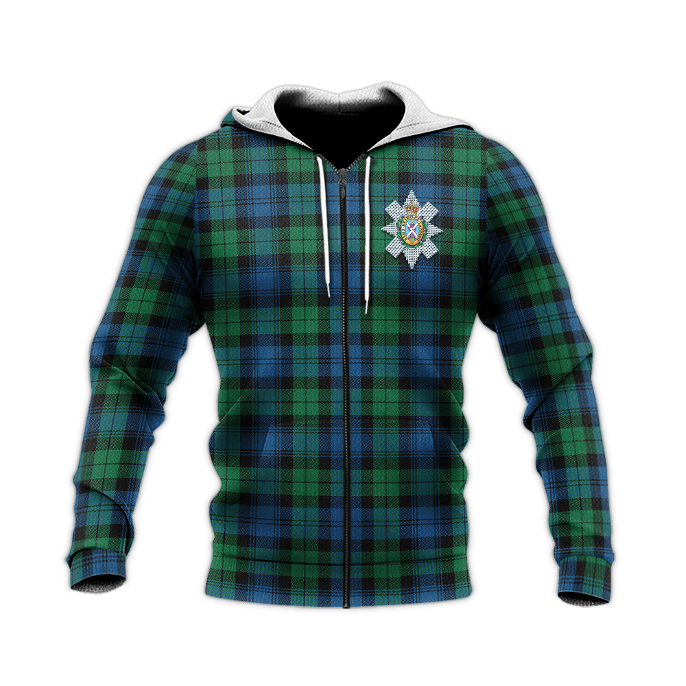 Black Watch Ancient Tartan Knitted Hoodie with Family Crest Unisex Knitted Zip Hoodie - Tartanvibesclothing