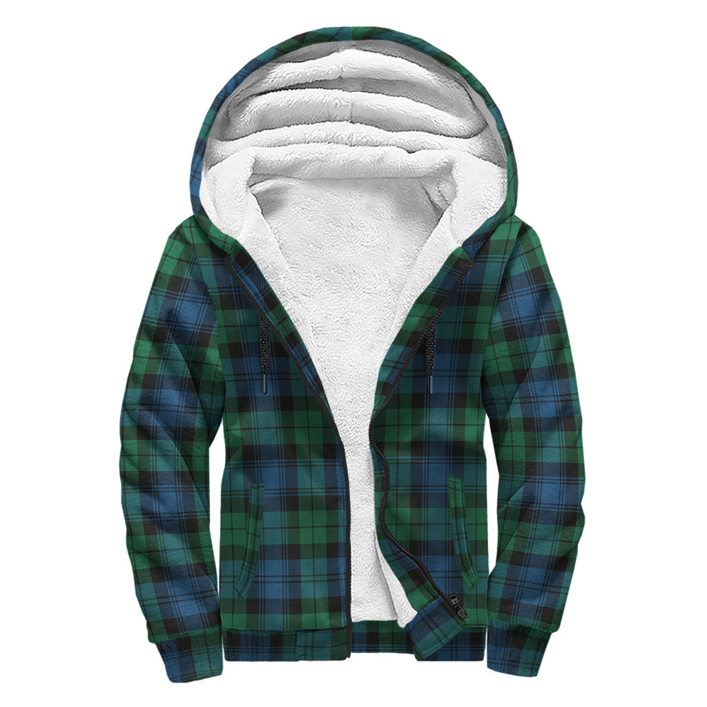 Black Watch Ancient Tartan Sherpa Hoodie with Family Crest - Tartanvibesclothing