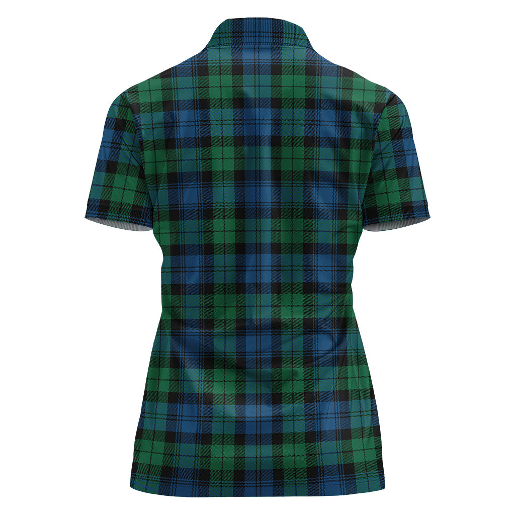 Black Watch Ancient Tartan Polo Shirt with Family Crest For Women - Tartanvibesclothing