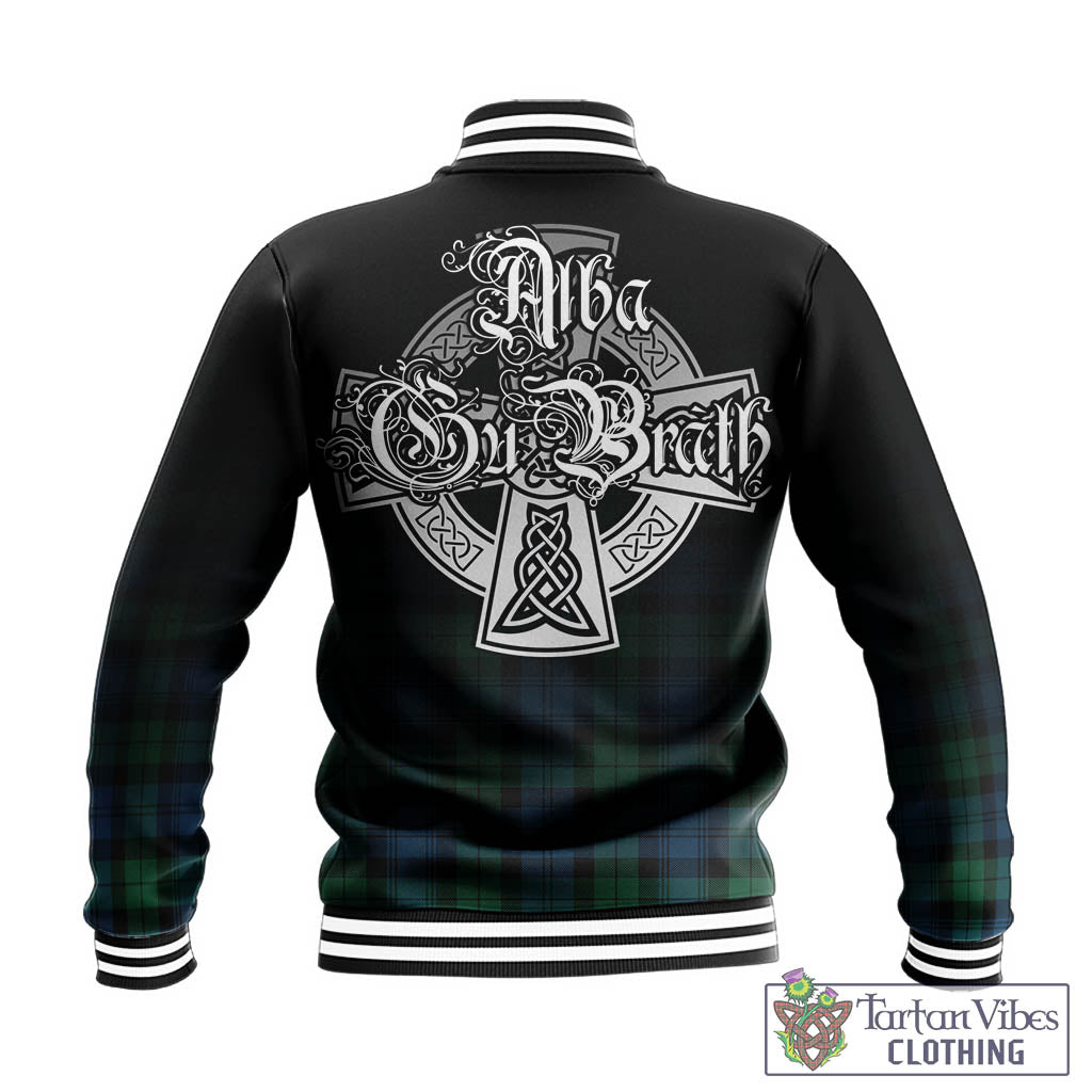 Tartan Vibes Clothing Black Watch Ancient Tartan Baseball Jacket Featuring Alba Gu Brath Family Crest Celtic Inspired