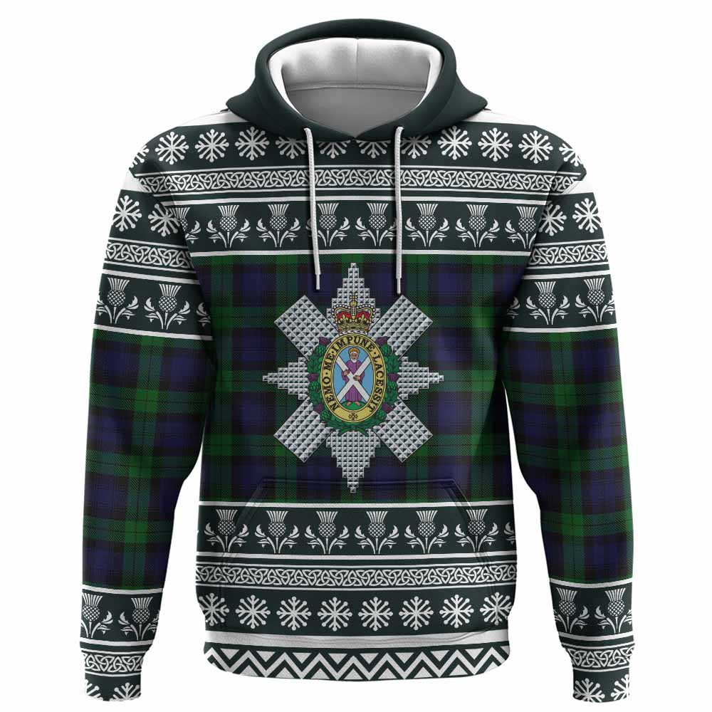Black Watch Clan Tartan Christmas Hoodie with Family Crest - Tartan Vibes Clothing