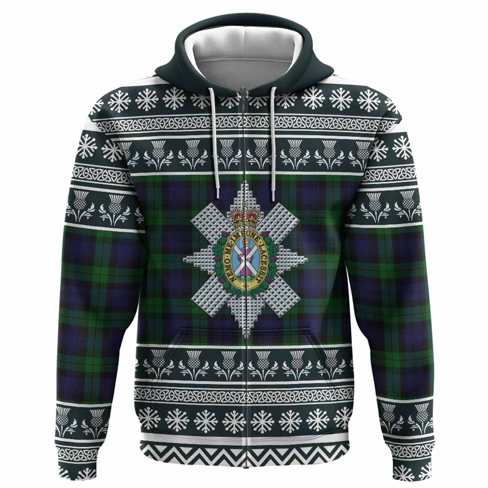Black Watch Clan Tartan Christmas Hoodie with Family Crest - Tartan Vibes Clothing