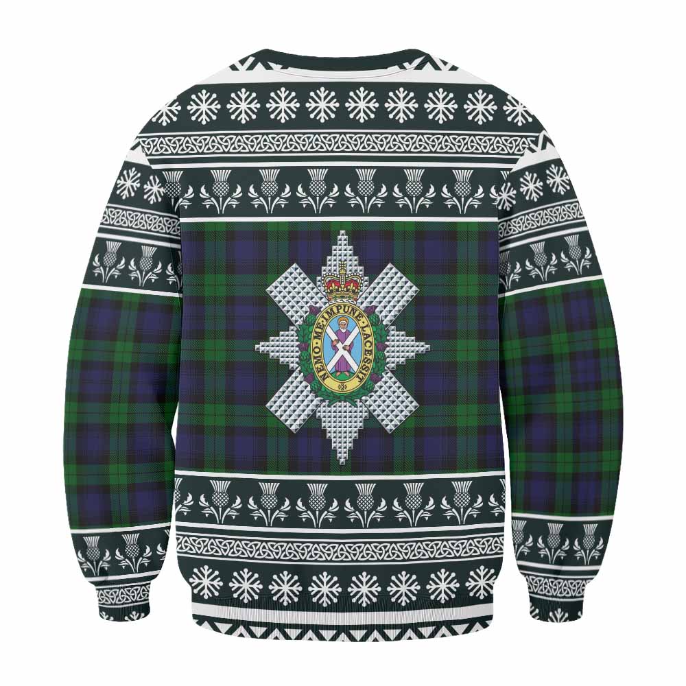 Black Watch Clan Tartan Christmas Sweatshirt with Family Crest - Tartan Vibes Clothing