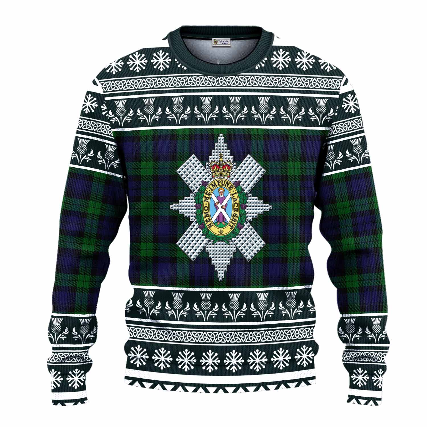 Black Watch Clan Tartan Christmas Ugly Sweater with Family Crest - Tartan Vibes Clothing