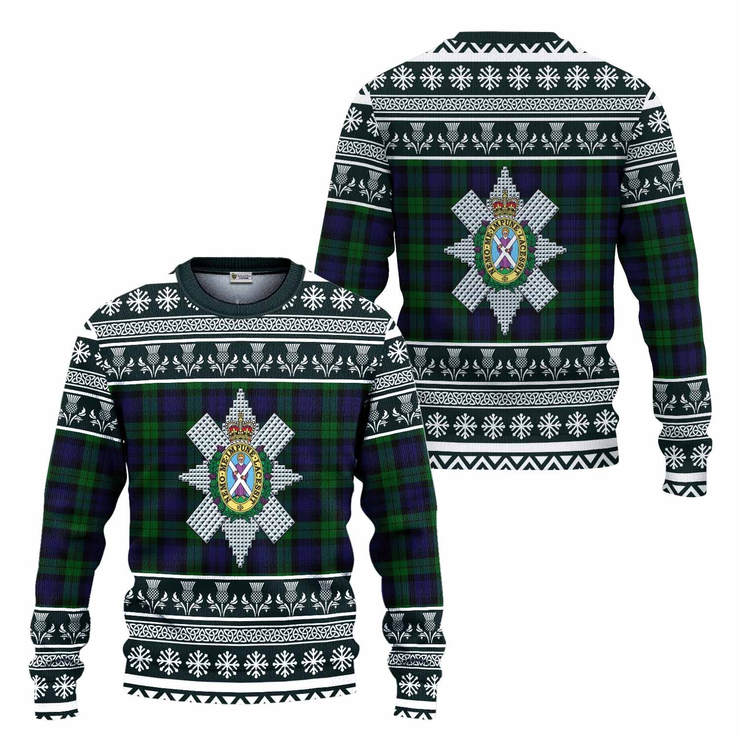 Black Watch Clan Tartan Christmas Ugly Sweater with Family Crest - Tartan Vibes Clothing