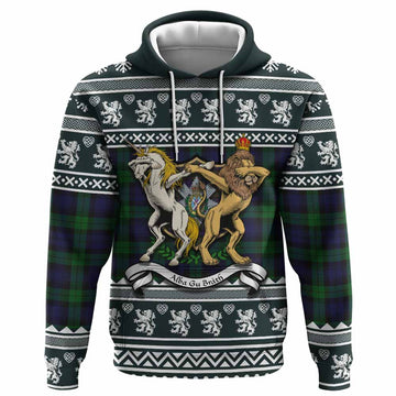 Black Watch Clan Tartan Crest Christmas Hoodie Coat of Arms Funny Style