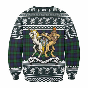 Black Watch Clan Tartan Crest Christmas Sweatshirt Coat of Arms Funny Style