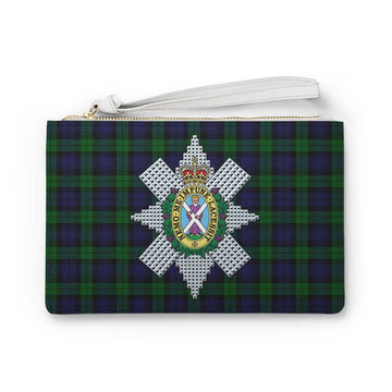 Black Watch Family Crest Tartan Clutch Bag