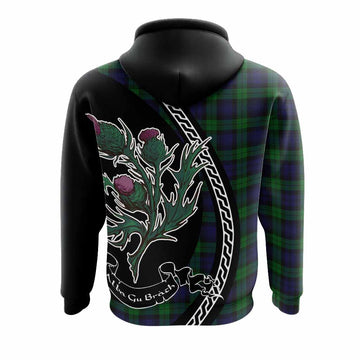 Black Watch Family Crest Tartan Hoodie Alba Thistle Inspired