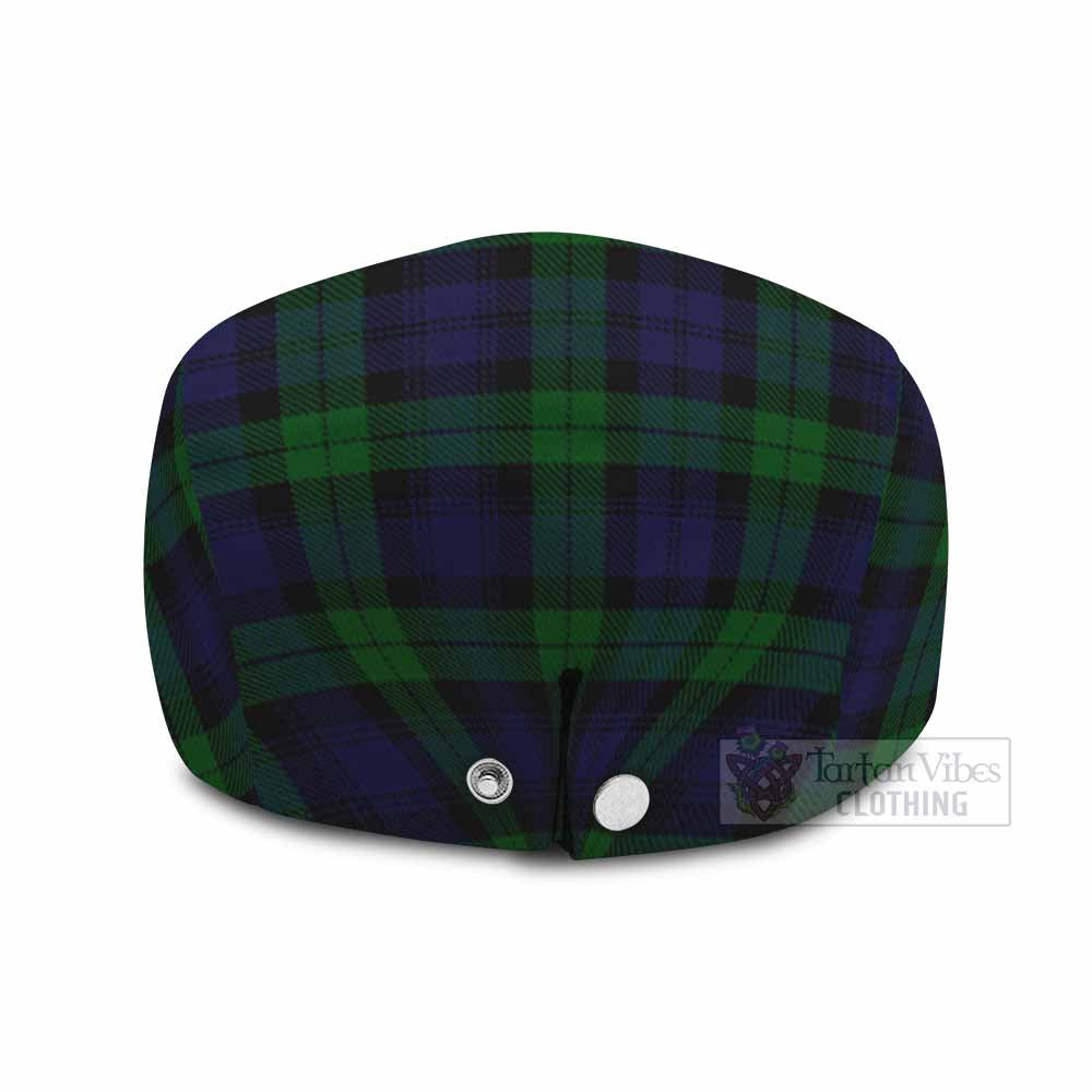 Black Watch Family Crest Tartan Jeff Cap, Tartan Flat Cap