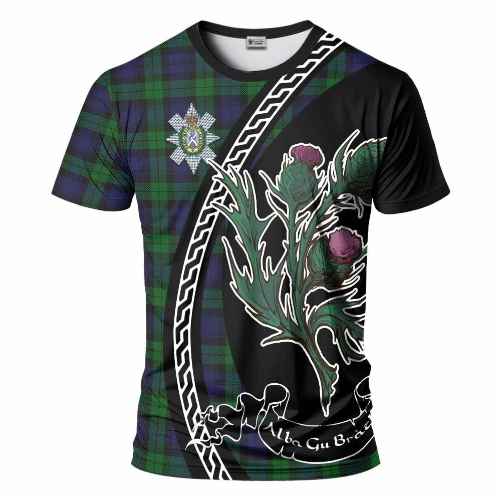 Black Watch Family Crest Tartan T-Shirt Alba Thistle Inspired - Tartan Vibes Clothing