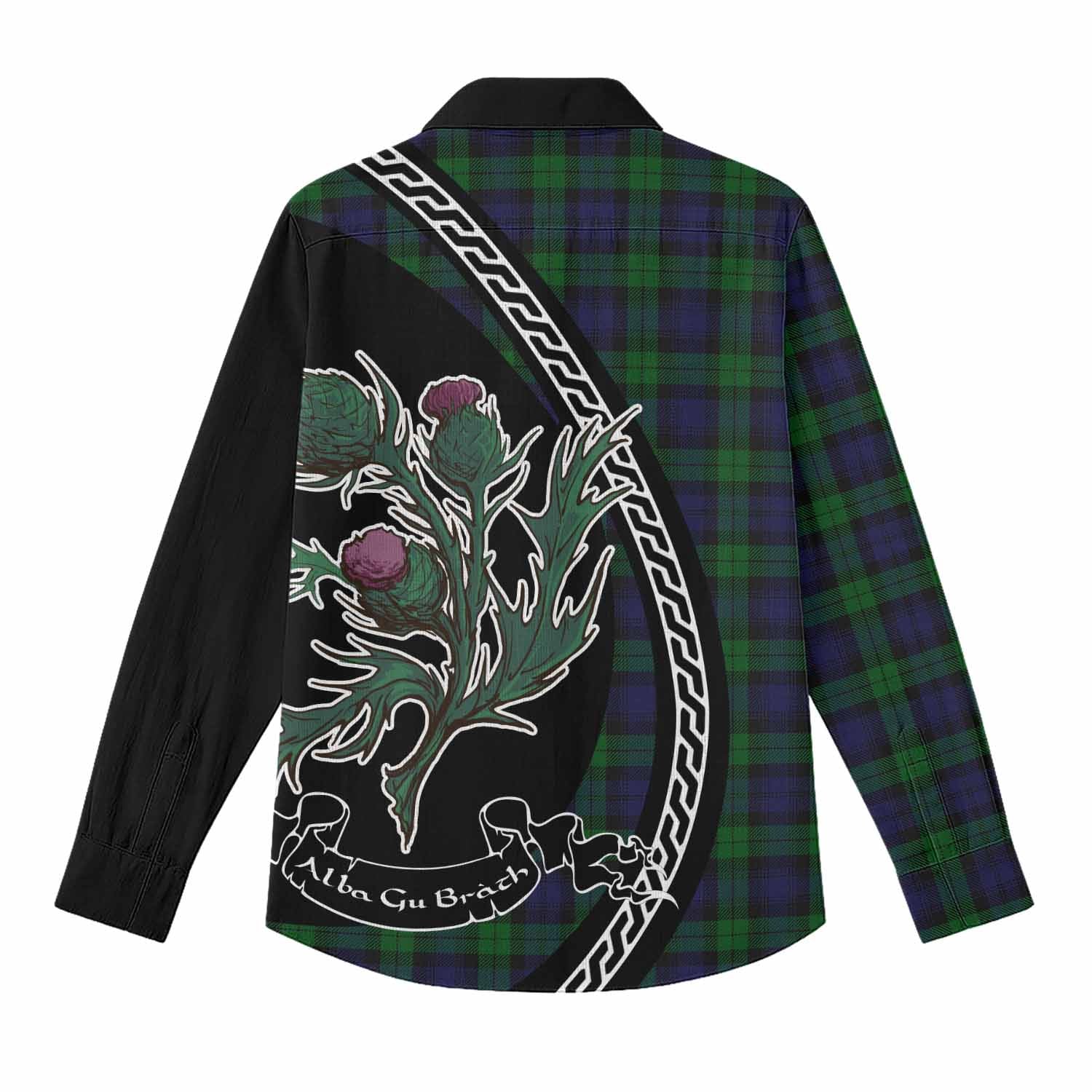 Black Watch Family Crest Tartan Women Casual Shirt Alba Thistle Inspired - Tartan Vibes Clothing