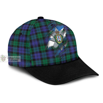 Black Watch Modern Tartan Classic Cap with Family Crest In Me Style