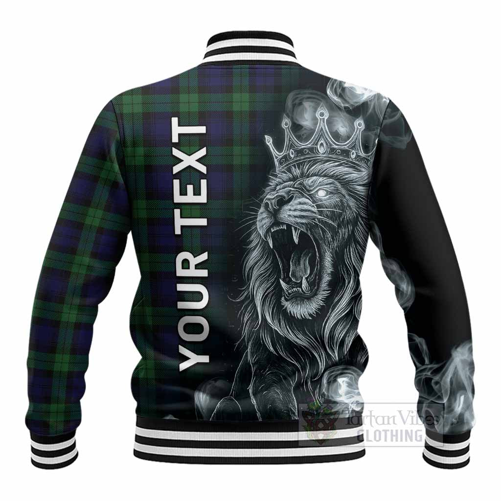 Black Watch Tartan Baseball Jacket Roaring Lion Heritage