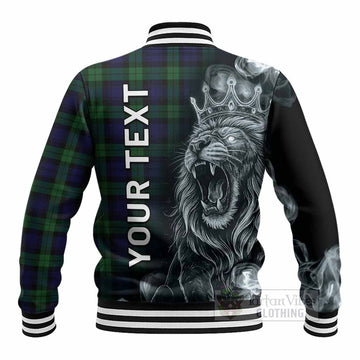 Black Watch Tartan Baseball Jacket Roaring Lion Heritage