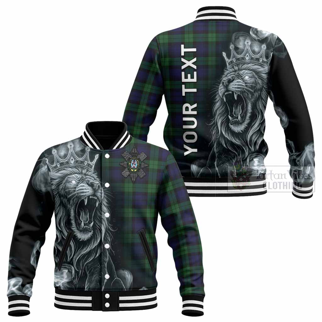 Black Watch Tartan Baseball Jacket Roaring Lion Heritage