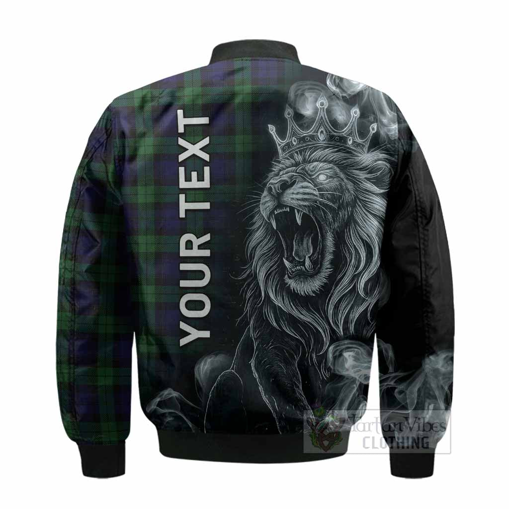 Black Watch Tartan Bomber Jacket Roaring Lion Heritage