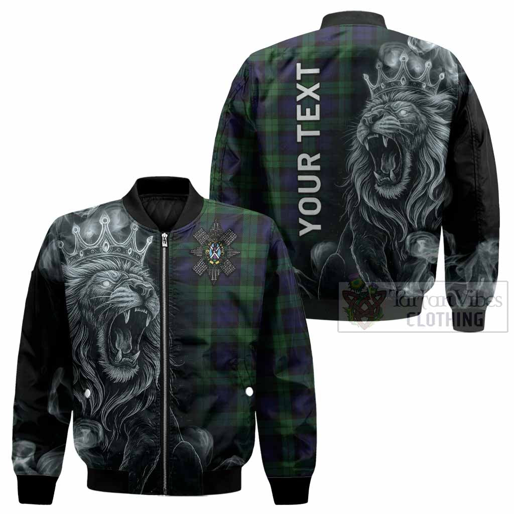 Black Watch Tartan Bomber Jacket Roaring Lion Heritage