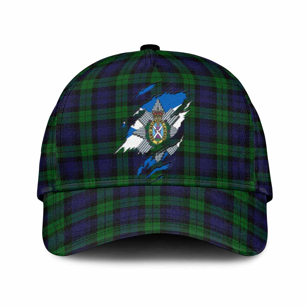 Black Watch Tartan Classic Cap with Family Crest In Me Style