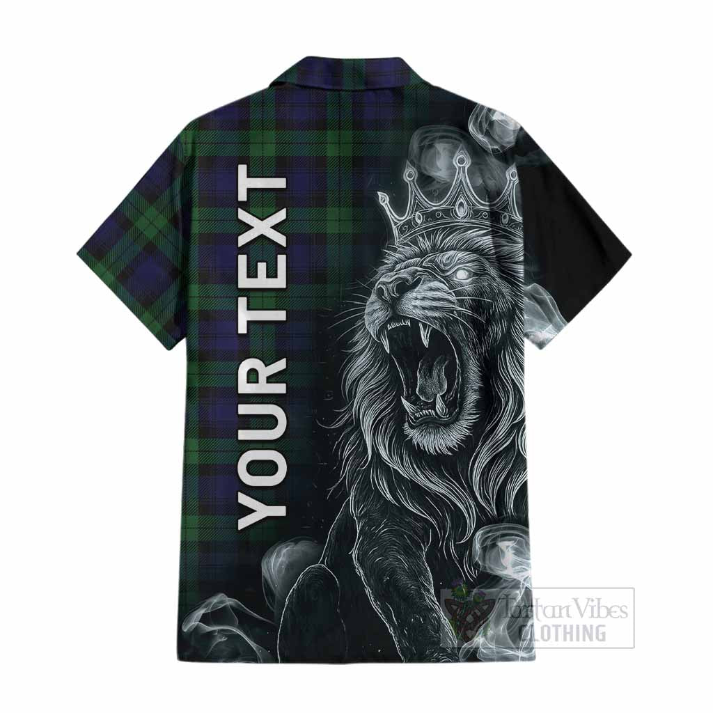Black Watch Tartan Cotton Hawaiian Shirt Roaring Lion Heritage