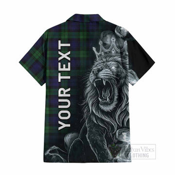Black Watch Tartan Cotton Hawaiian Shirt Roaring Lion Heritage