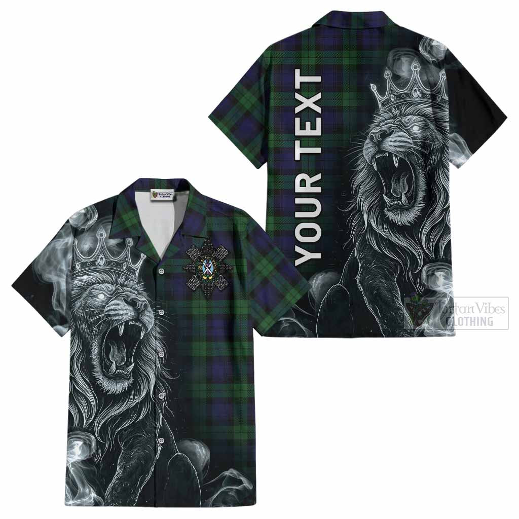 Black Watch Tartan Cotton Hawaiian Shirt Roaring Lion Heritage