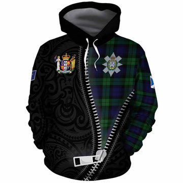 Black Watch Tartan Cotton Hoodie New Zealand Pattern Unique Zipper Stylized