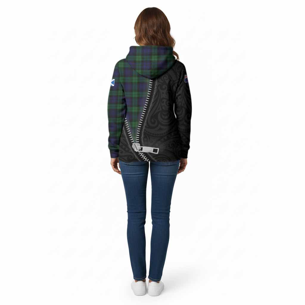 Black Watch Tartan Cotton Hoodie New Zealand Pattern Unique Zipper Stylized