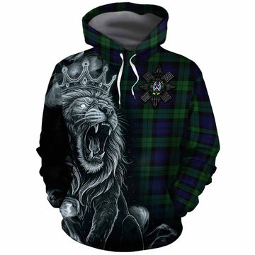 Black Watch Tartan Cotton Hoodie Roaring Lion Heritage