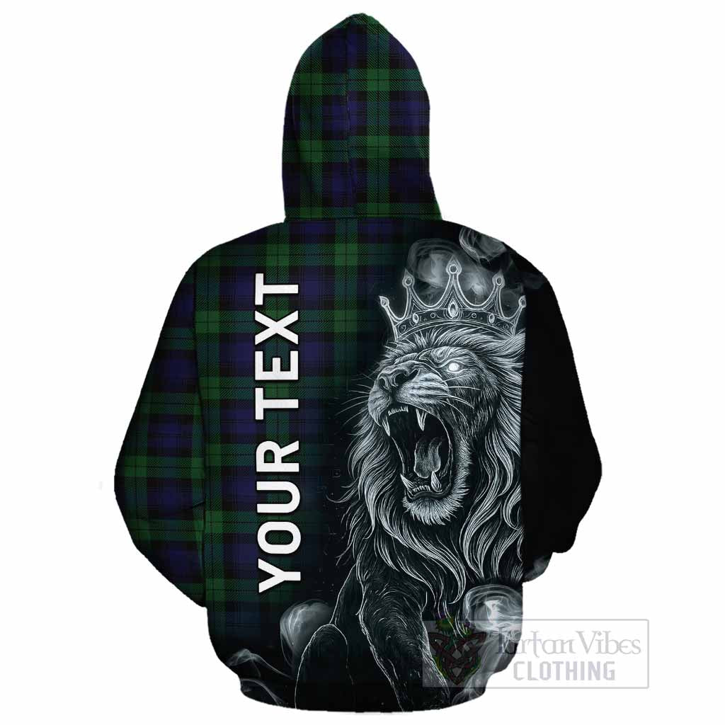 Black Watch Tartan Cotton Hoodie Roaring Lion Heritage