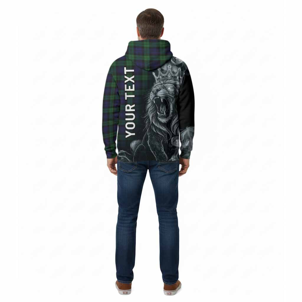 Black Watch Tartan Cotton Hoodie Roaring Lion Heritage
