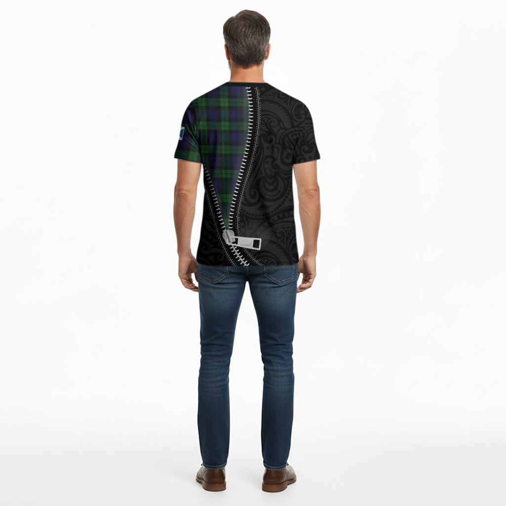 Black Watch Tartan Cotton T-shirt New Zealand Pattern Unique Zipper Stylized