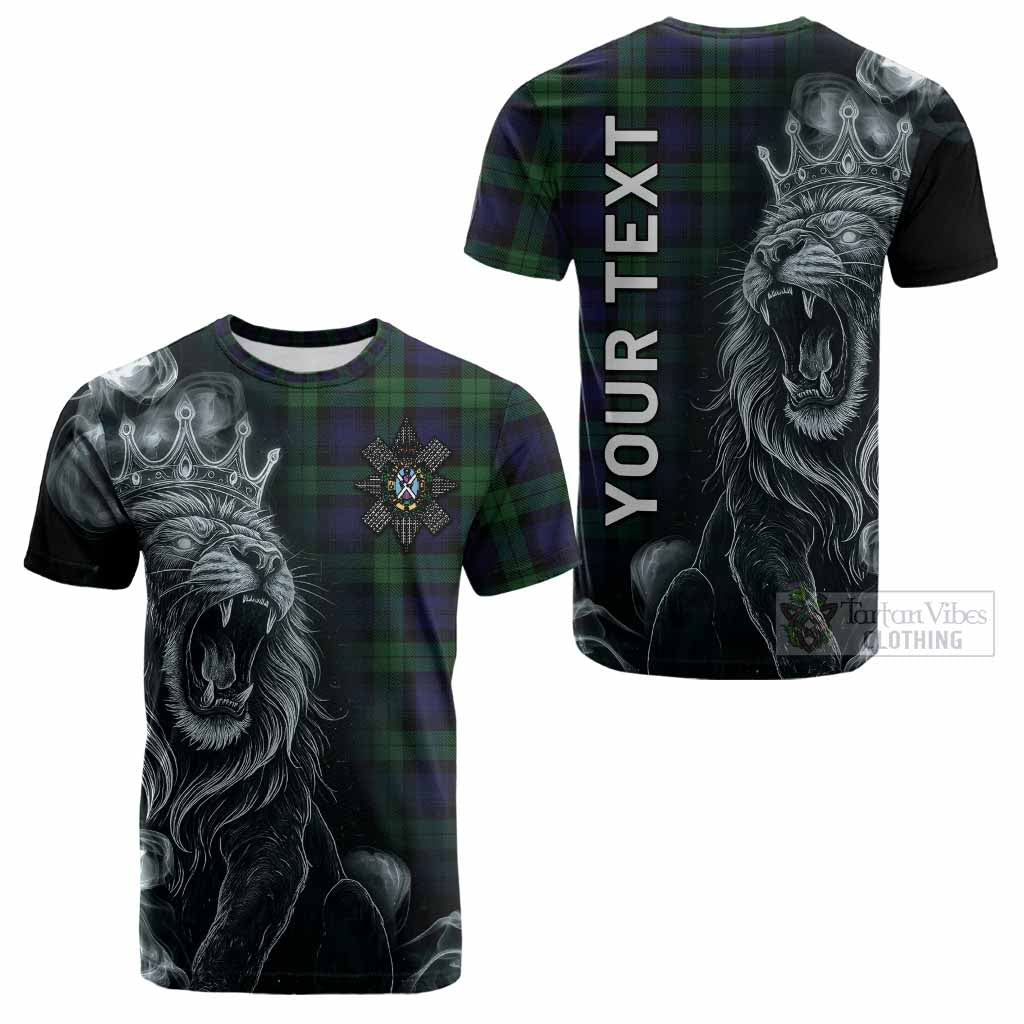 Black Watch Tartan Cotton T-shirt Roaring Lion Heritage