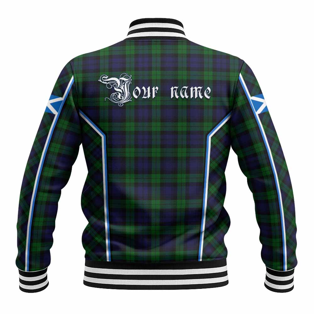 Black Watch Tartan Crest Baseball Jacket Scotland Coat of Arm Flag Style - Tartan Vibes Clothing