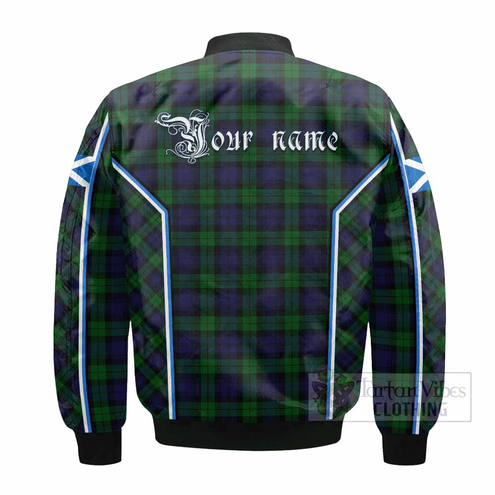 Black Watch Tartan Crest Bomber Jacket Scotland Coat of Arm Flag Style - Tartan Vibes Clothing