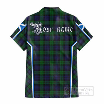 Black Watch Tartan Crest Cotton Hawaiian Shirt Scotland Coat of Arm Flag Style - Tartan Vibes Clothing