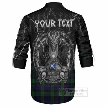 Black Watch Tartan Crest Ghillie Shirt Celtic Odin's Raven Legacy