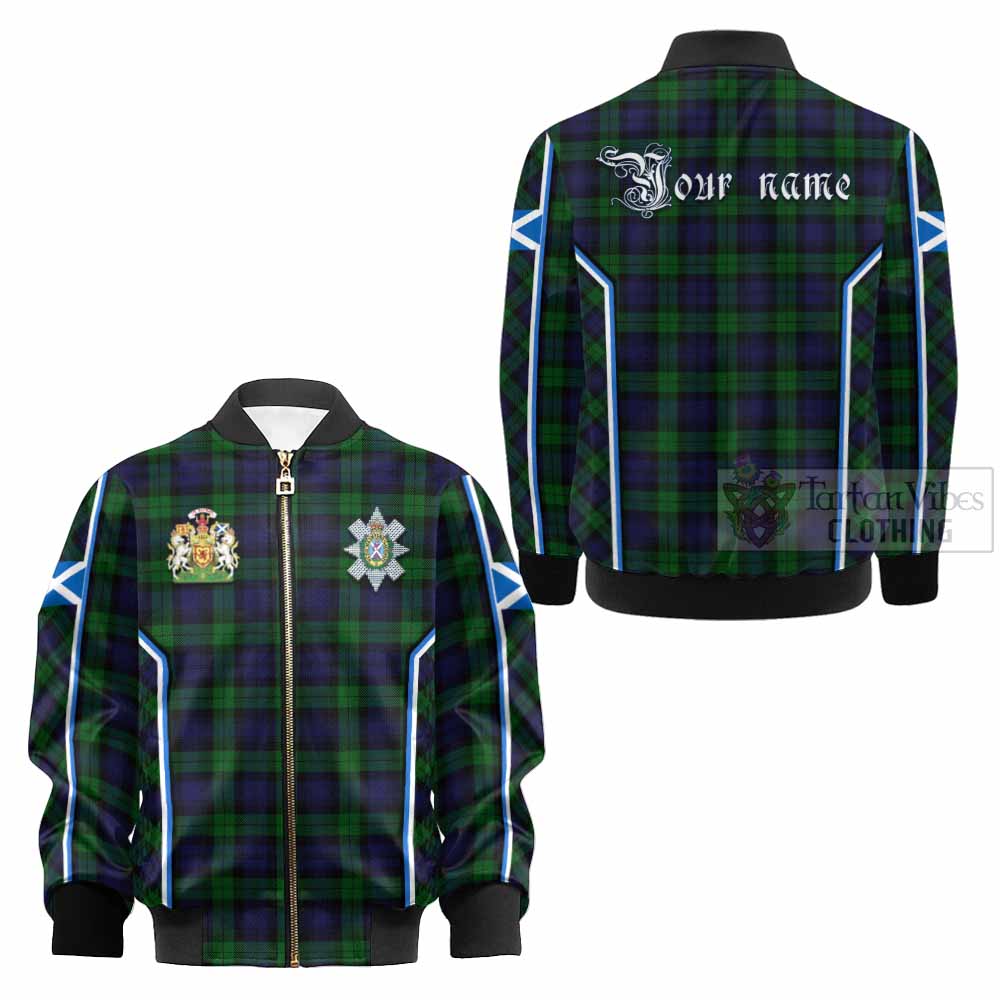 Black Watch Tartan Crest Kid Bomber Jacket Scotland Coat of Arm Flag Style - Tartan Vibes Clothing