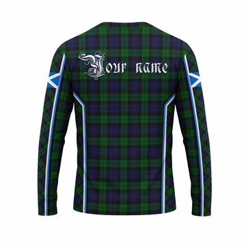 Black Watch Tartan Crest Long Sleeve T-Shirt Scotland Coat of Arm Flag Style - Tartan Vibes Clothing