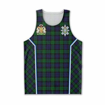 Black Watch Tartan Crest Men Tank Top Scotland Coat of Arm Flag Style - Tartan Vibes Clothing