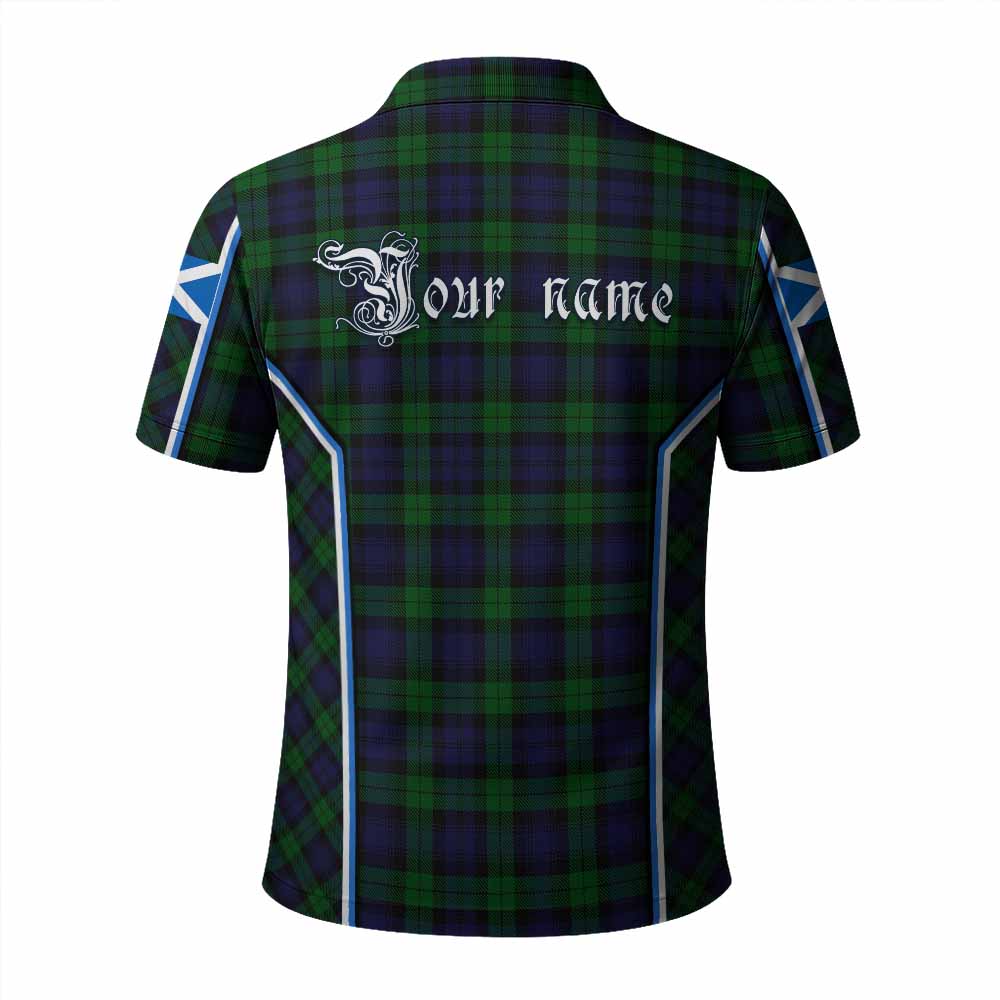 Black Watch Tartan Crest Polo Shirt Scotland Coat of Arm Flag Style - Tartan Vibes Clothing