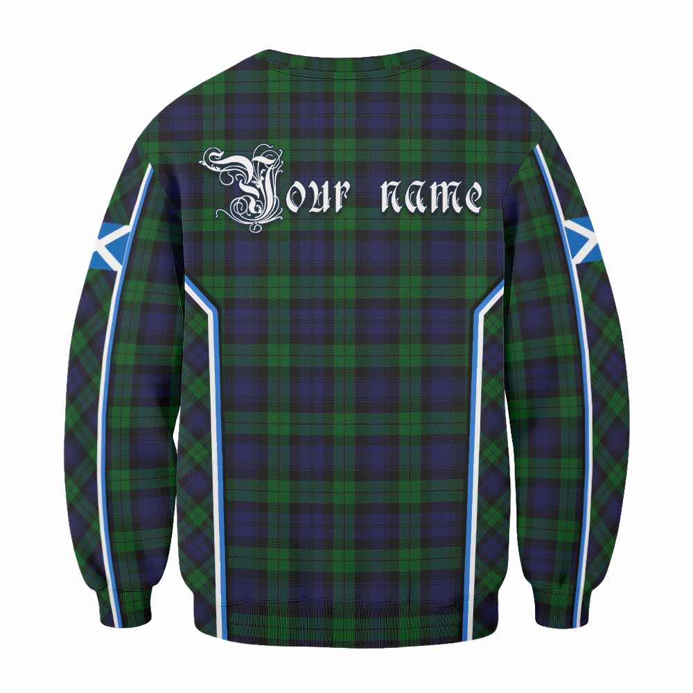 Black Watch Tartan Crest Sweatshirt Scotland Coat of Arm Flag Style - Tartan Vibes Clothing