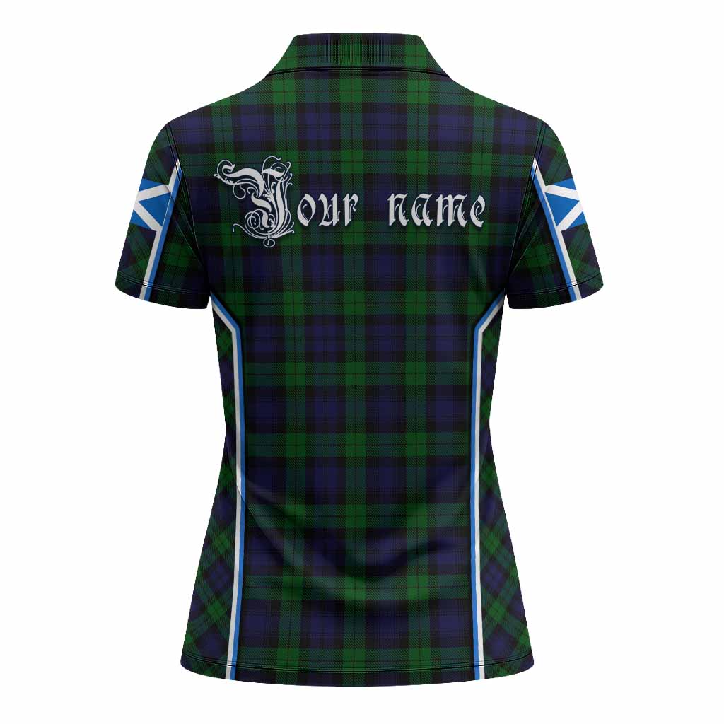 Black Watch Tartan Crest Women's Polo Shirt Scotland Coat of Arm Flag Style - Tartan Vibes Clothing