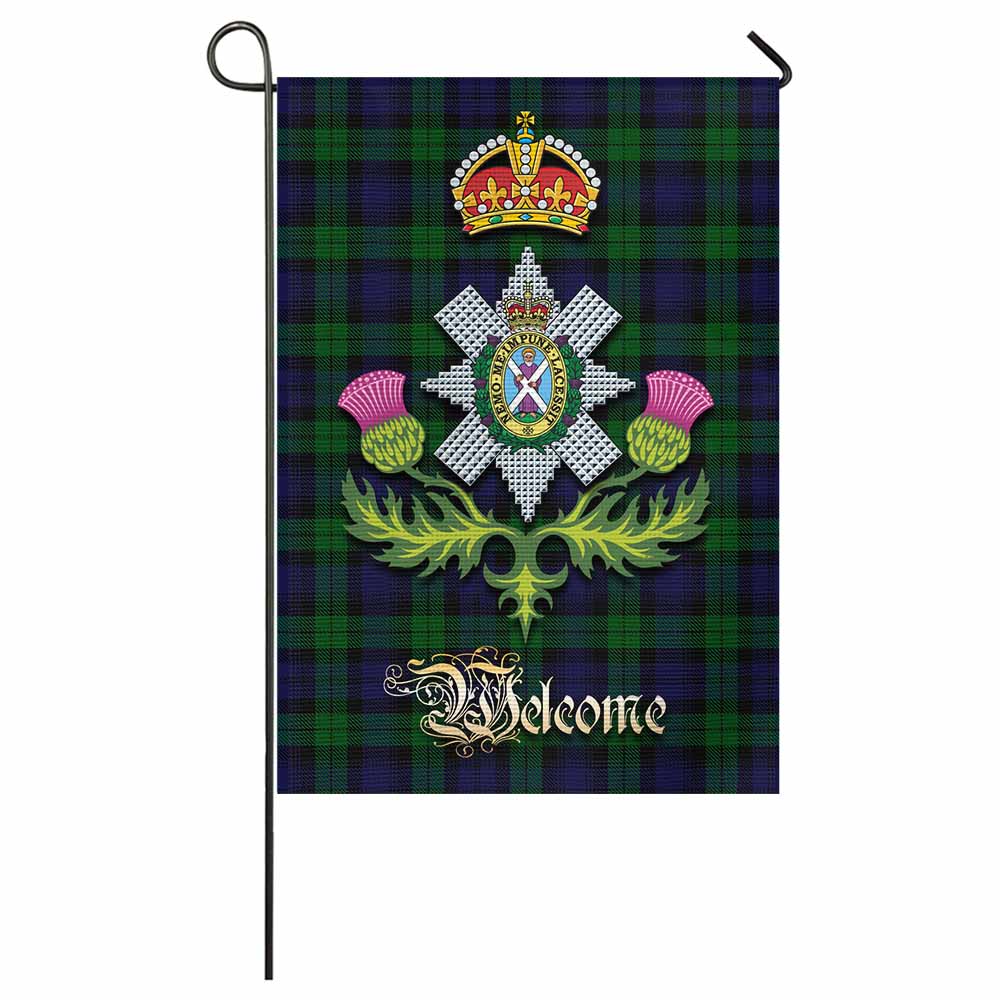Black Watch Tartan Family Crest Garden Flag Royal Thistle Welcome Style - Tartan Vibes Clothing